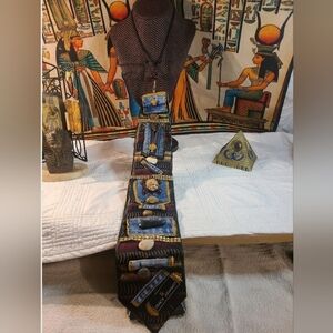 UNISEX Men & WOMEN Turtle Themed Charms Denim And Silk Fabric Necktie Necklace